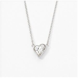 Touchstone Crystal Lil Love Necklace Rhodium Plated Heart Crystal Pendant
